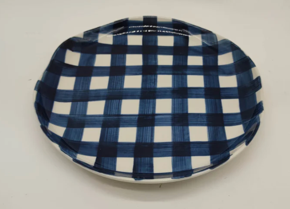 Noss & Co Gingham Dinner Plate Set 4