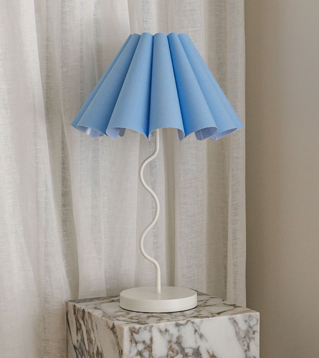 Cora Table Lamp - Blue/White