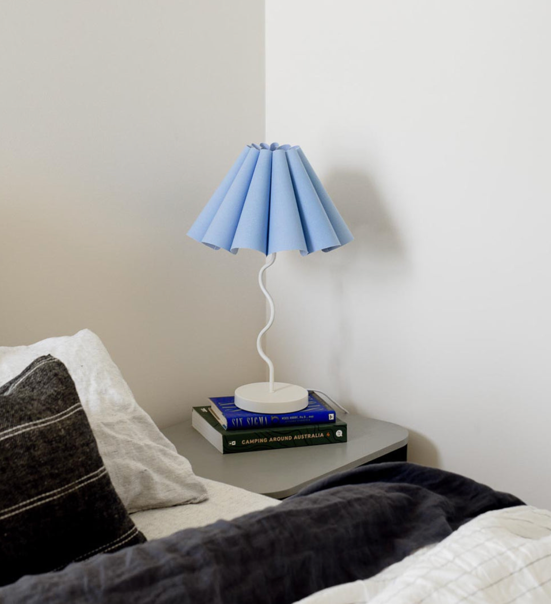Cora Table Lamp - Blue/White