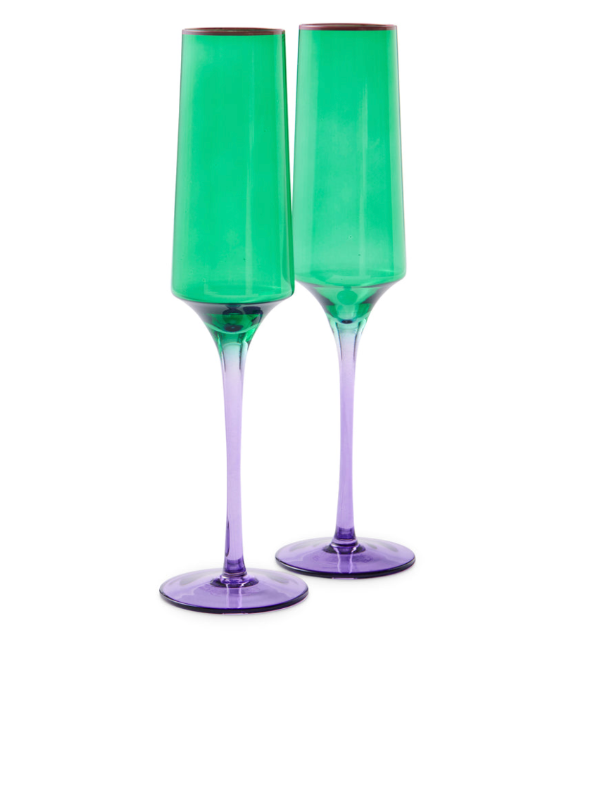 Kip & Co Jaded Champagne Glass 2pk