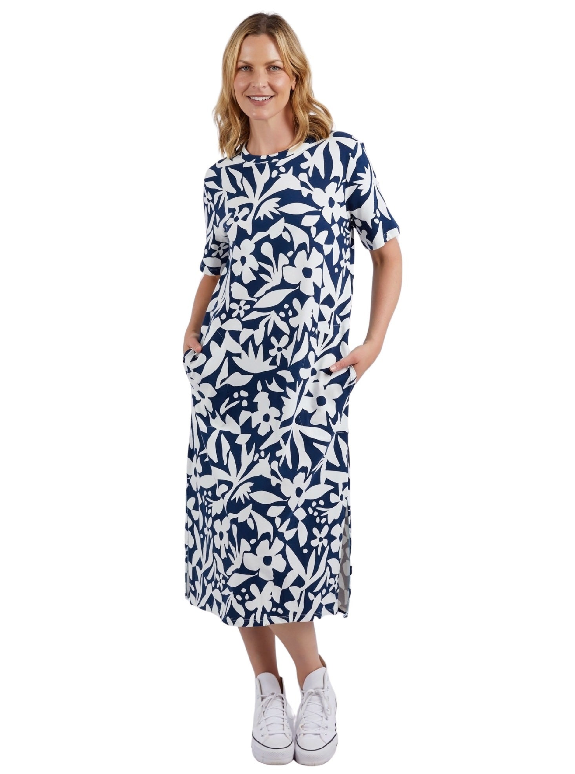 Elm Lifestyle Stencil Floral Tee Dress