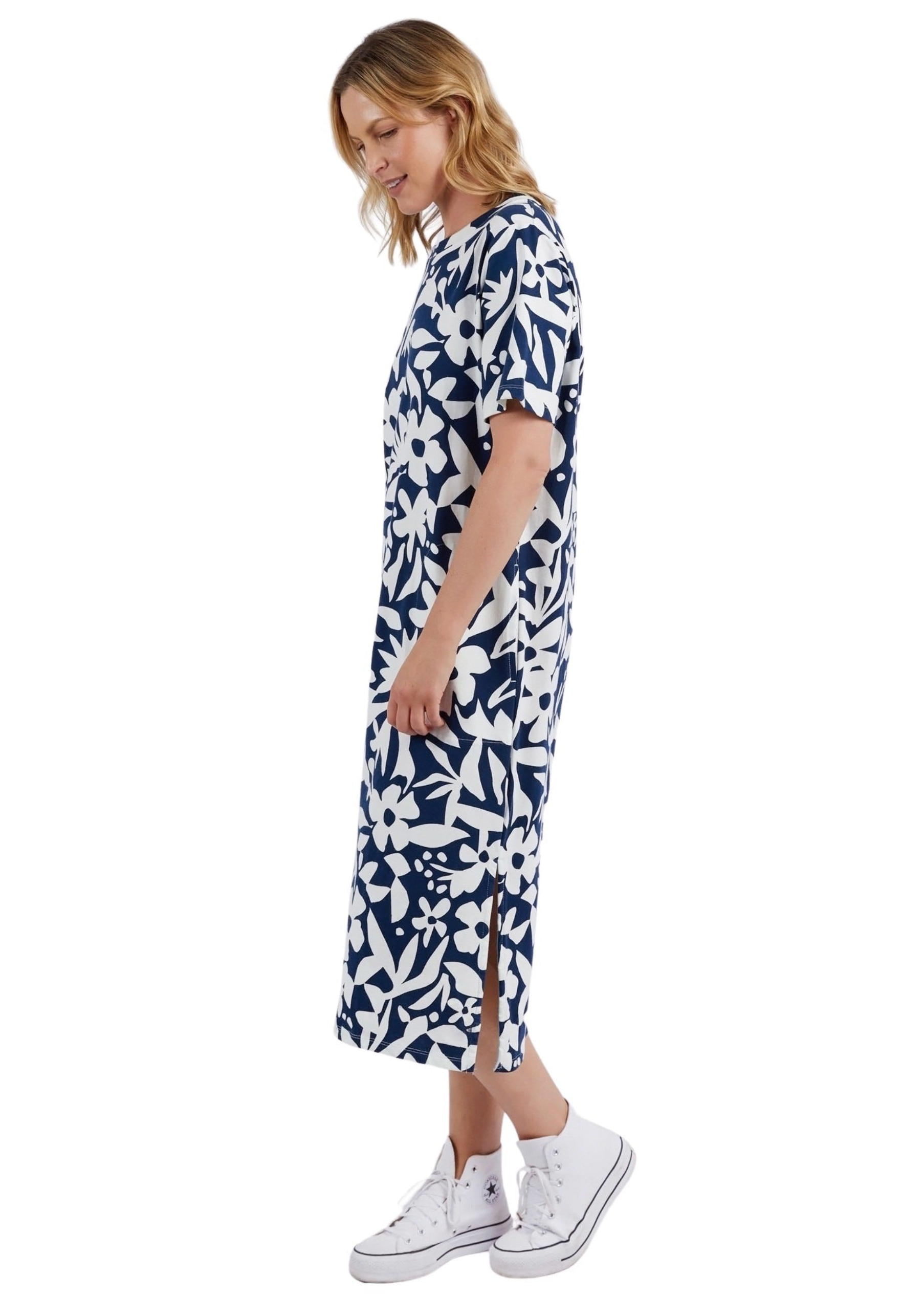 Elm Lifestyle Stencil Floral Tee Dress