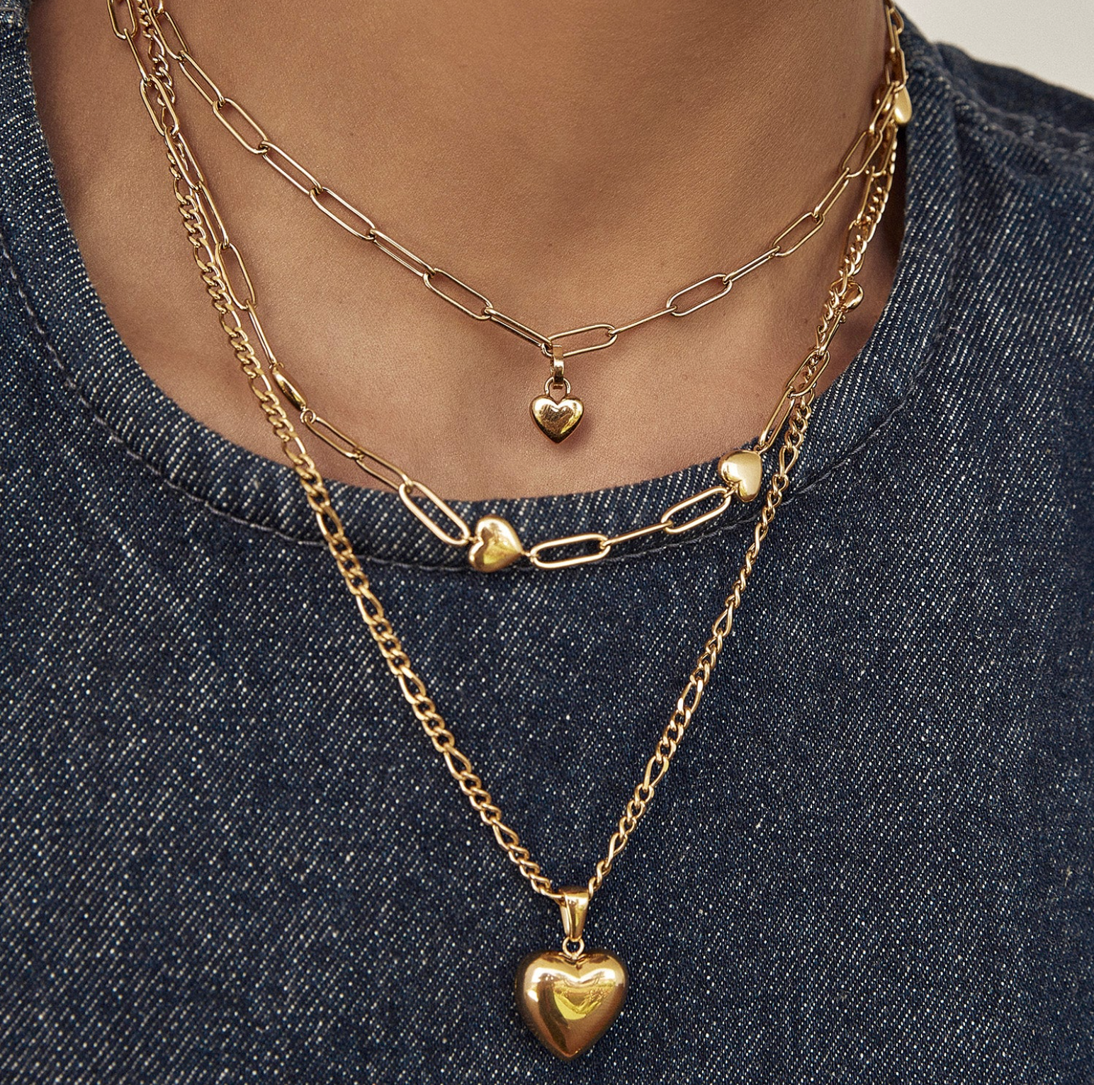 Rose Heart Gold Necklace