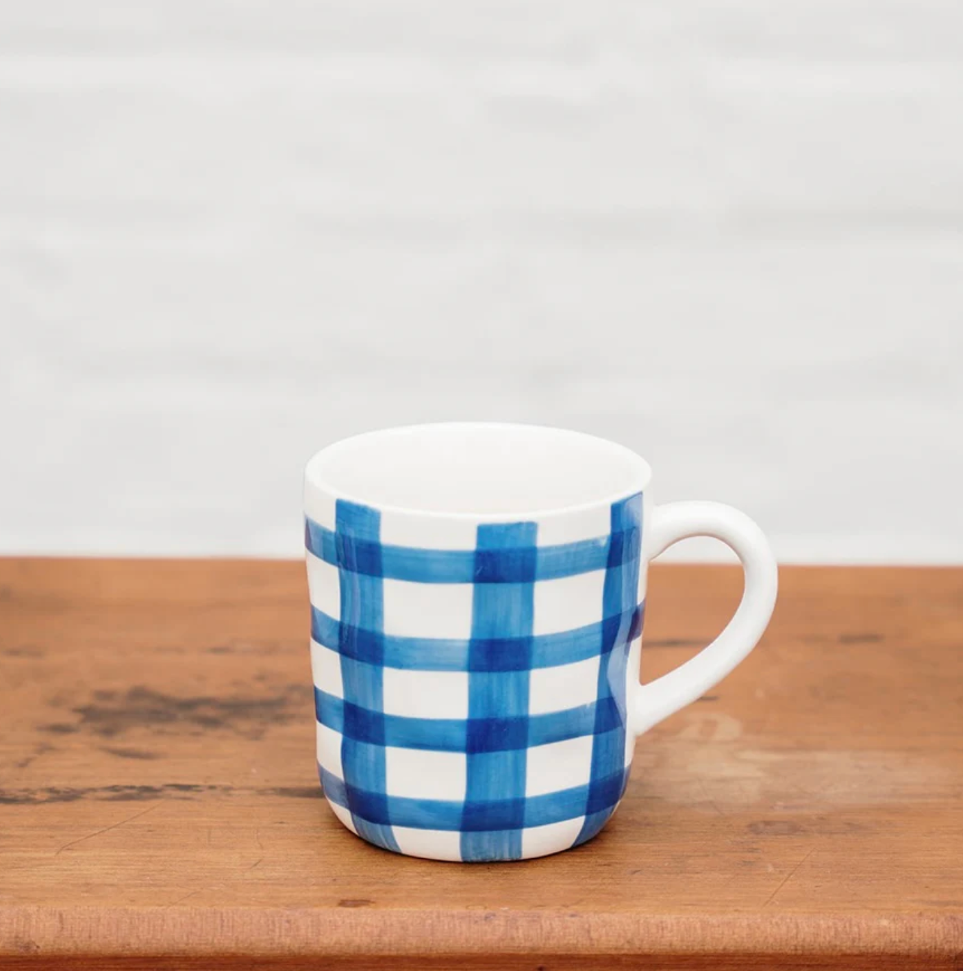 Noss & Co Blue Gingham Mug