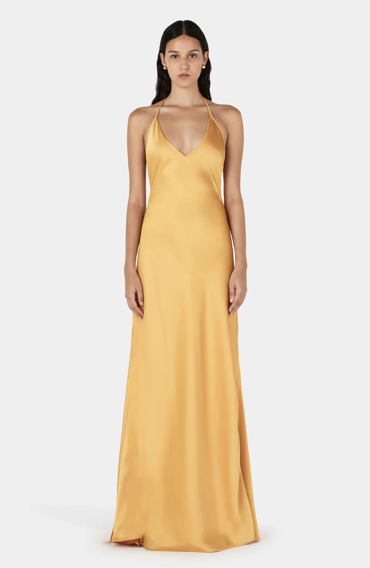 maxi dress with side slits High Neck Cutout Maxi Dress With Side Slit