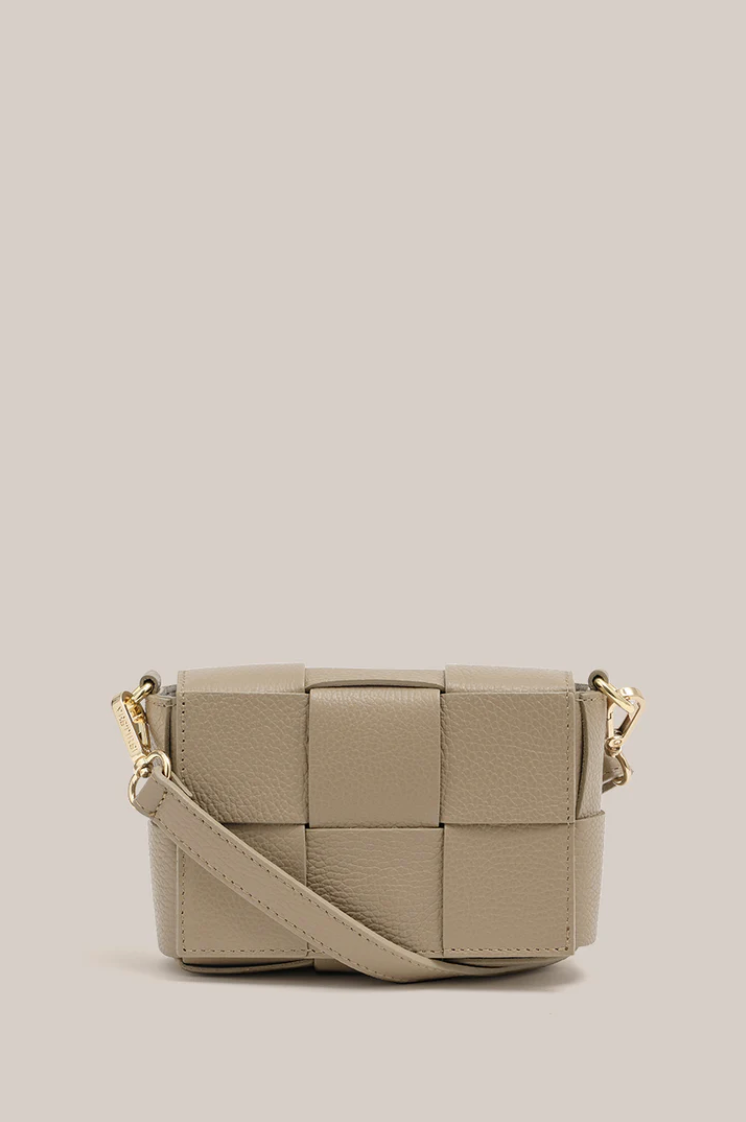 Vestirsi Margot Mushroom Mini Leather Woven Bag