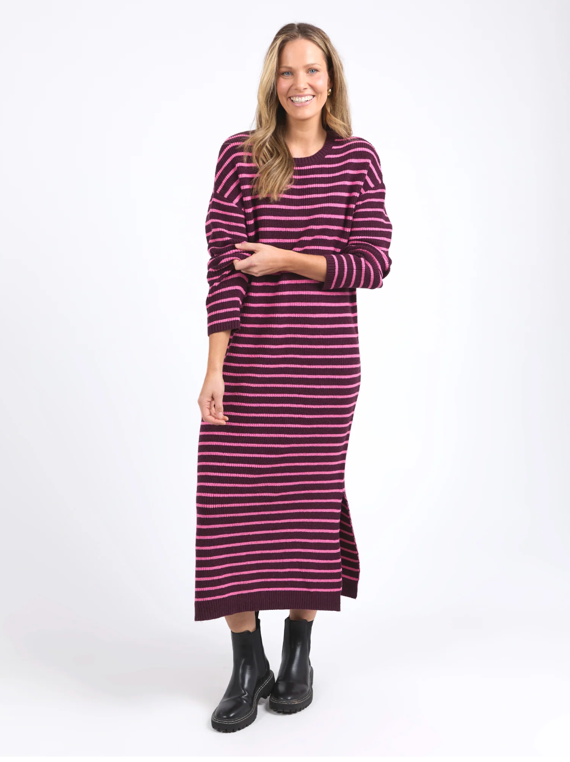 Elm Tess Stripe Knit Dress