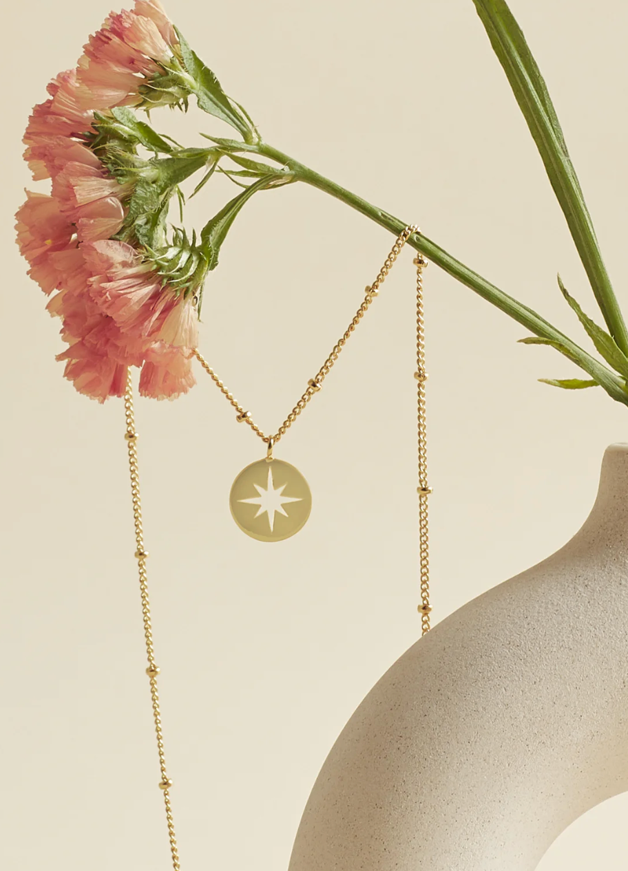 Estella Starburst Disc Necklace