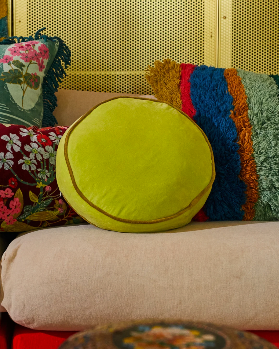 Sage x Clare Castilo Round Velvet Cushion