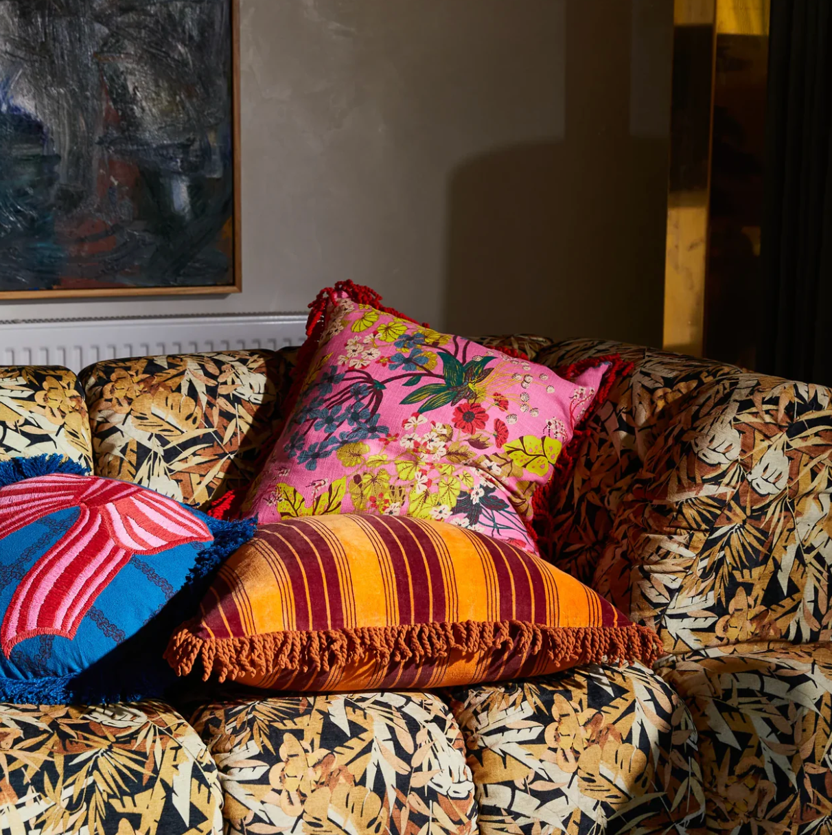 Sage x Clare Genevieve Square Fringe Cushion