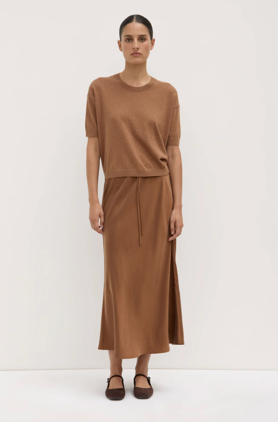 Assembly Label Vanya Cotton Cashmere Boxy Knit Tee