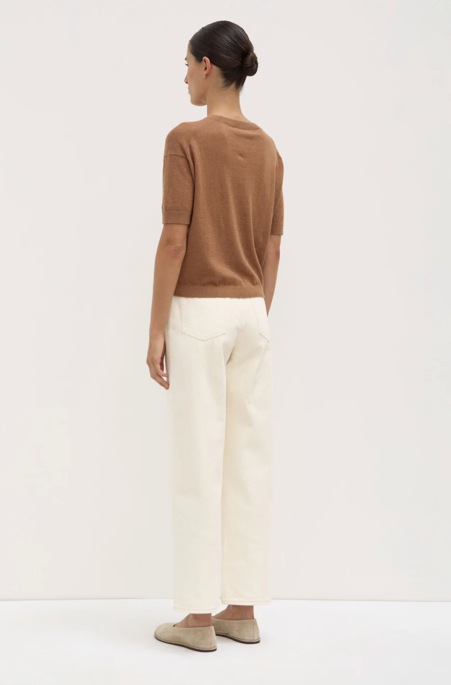 Assembly Label Vanya Cotton Cashmere Boxy Knit Tee