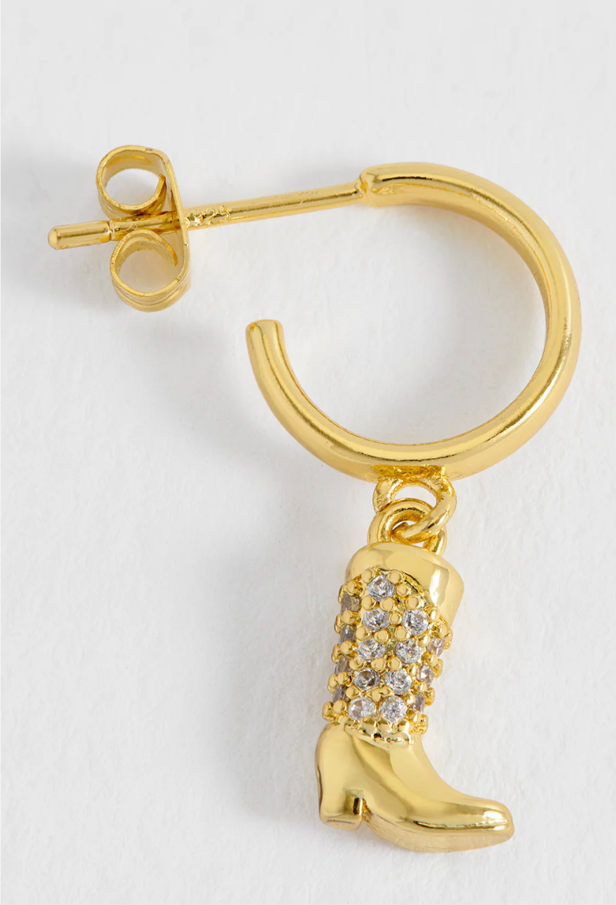 Estella Bartlett Cowboy Boot Hoop Earrings
