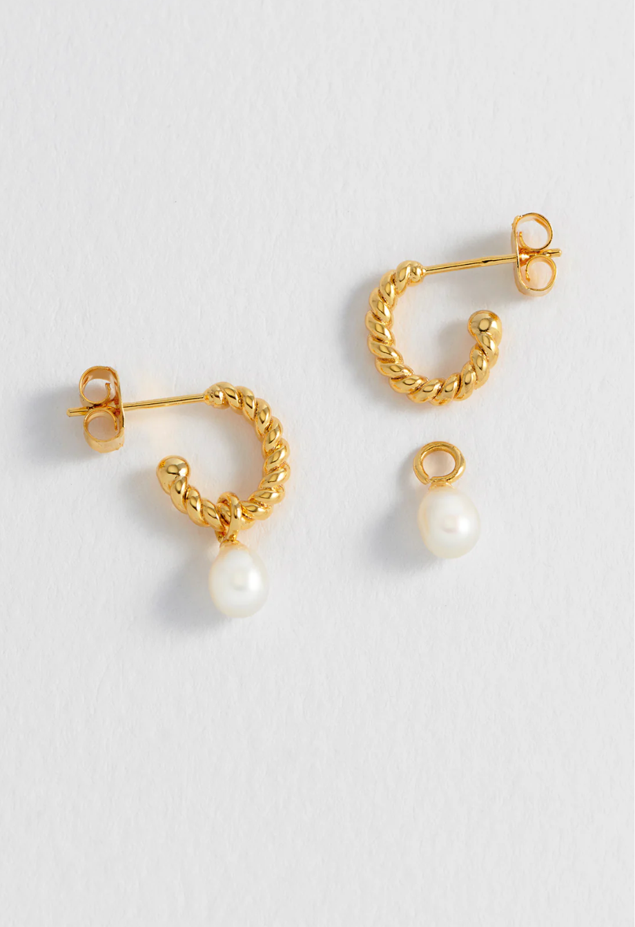 Estella Bartlett Pearl Drop & Twist Hoop