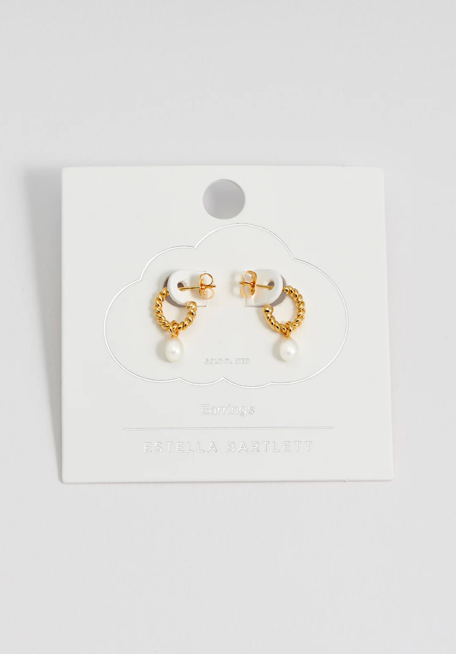 Estella Bartlett Pearl Drop & Twist Hoop