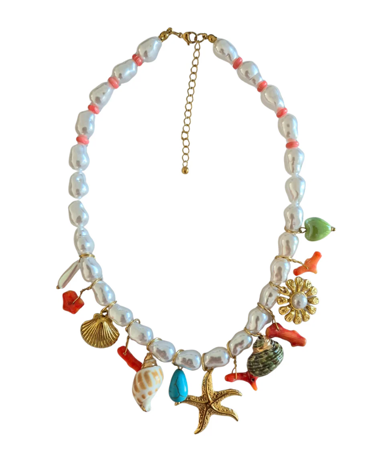 Sea Shell Pearl Necklace