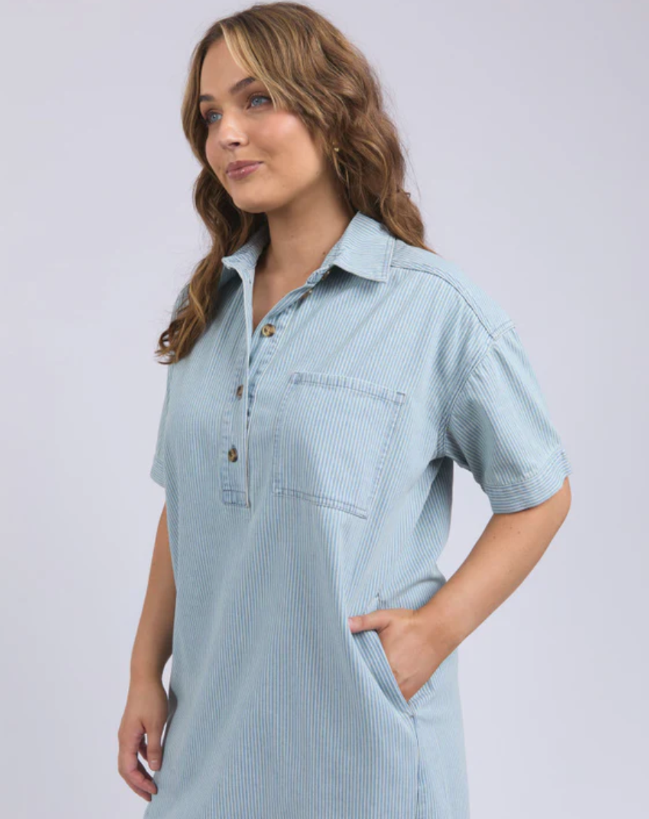 Elm Lifestyle Jenna Stripe Denim Dress