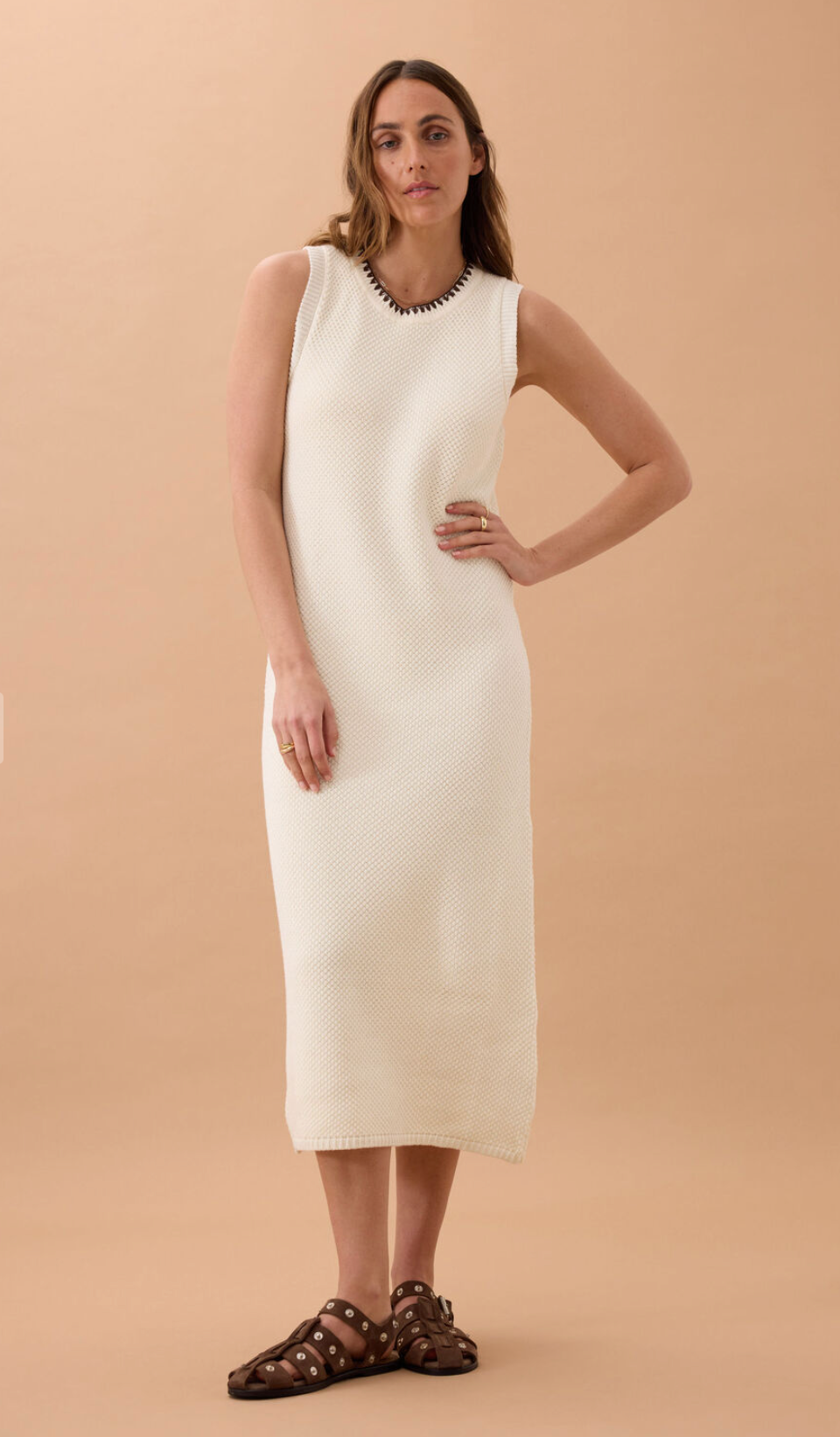 Ceres Life Olive Kint Midi Dress