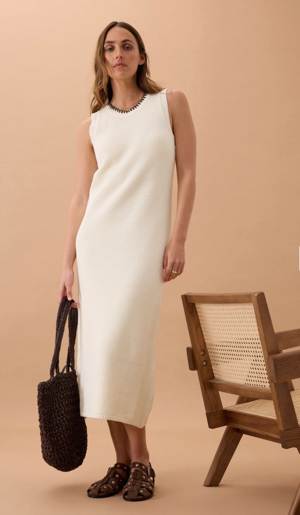 Ceres Life Olive Kint Midi Dress