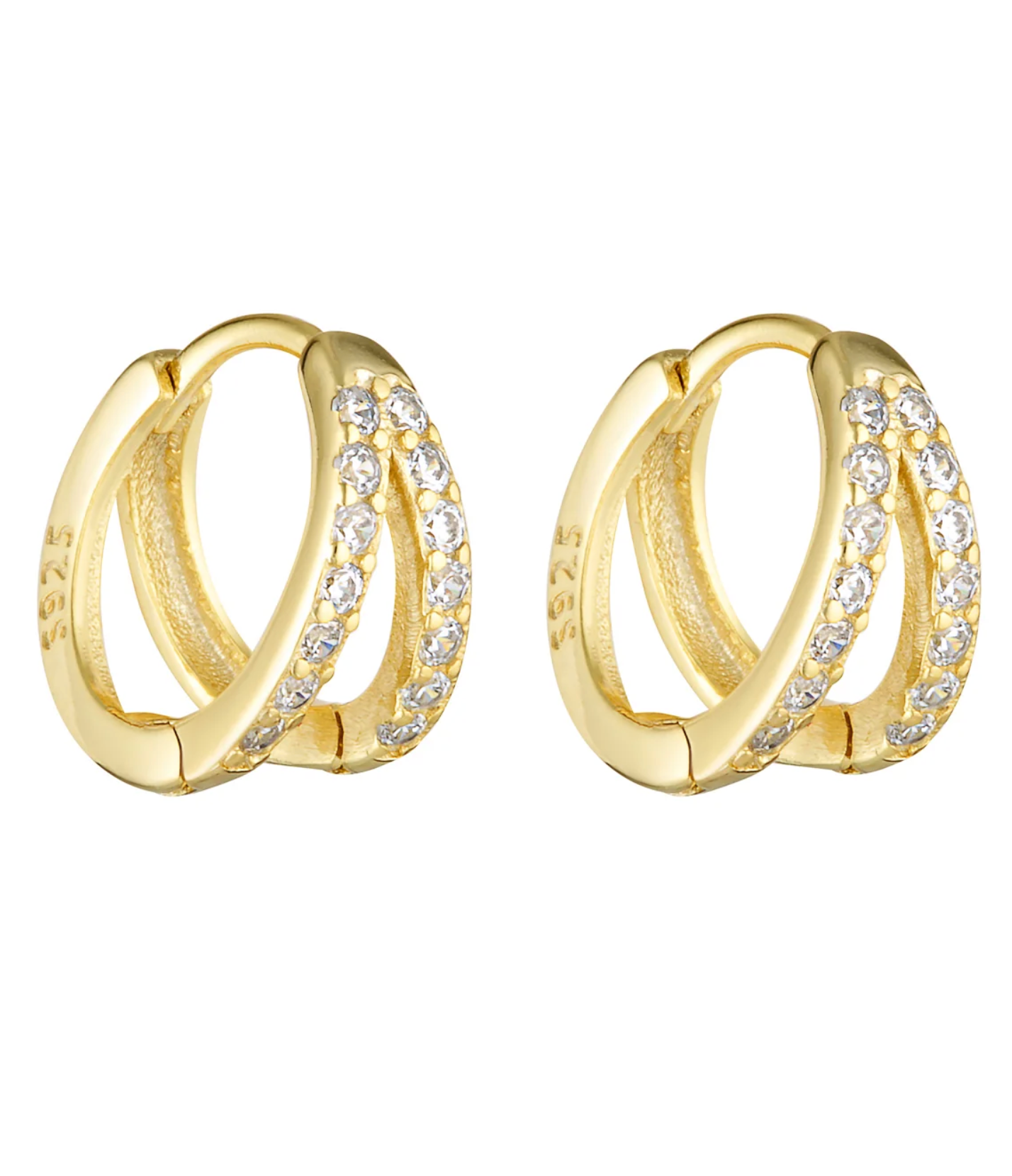 Porter Double Angel Huggies - Gold/Clear