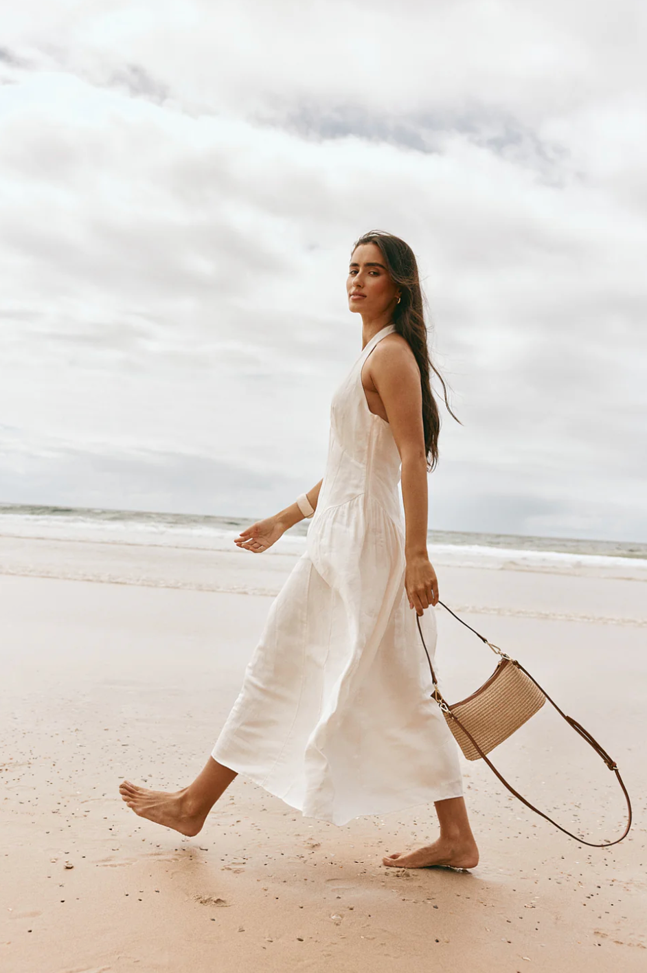 Vestirsi Ashley Tan Raffia Crossbody Bag