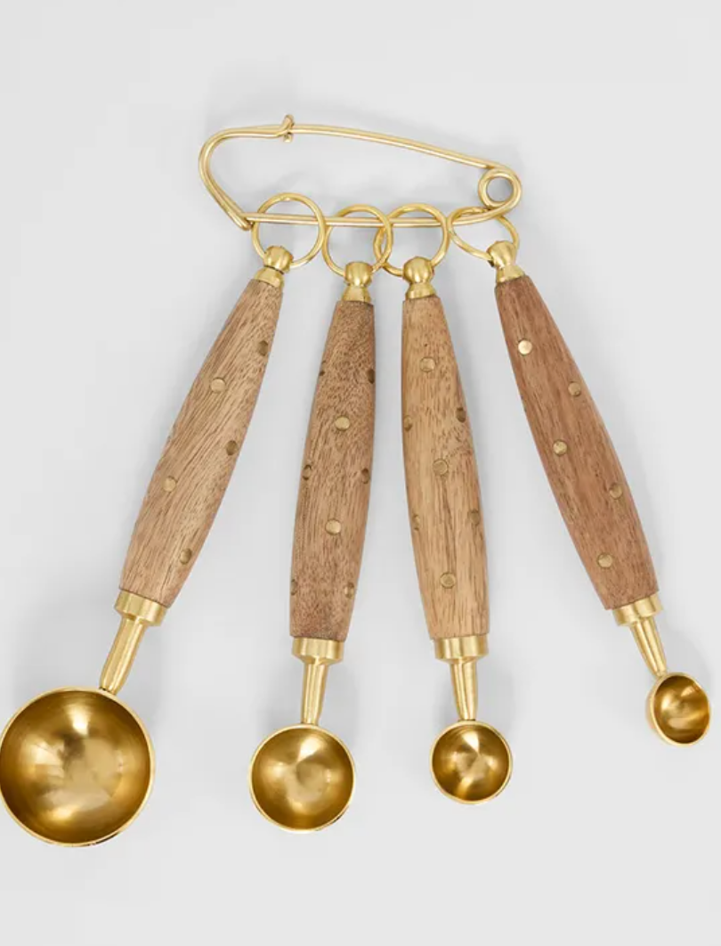 Wooden Handle Measuring Spoons set 4