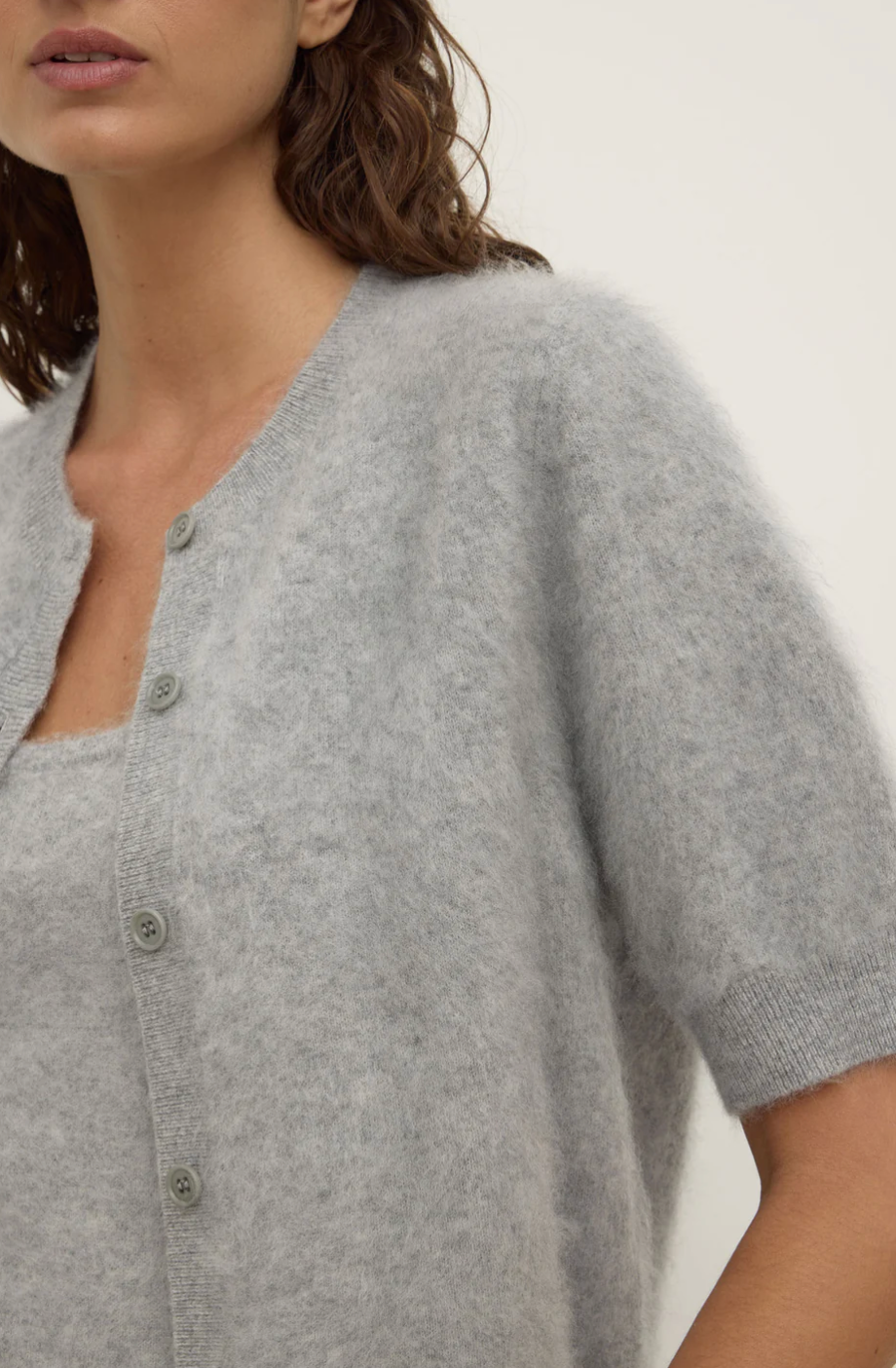 Assembly Label Carina Wool Short Sleeve Cardigan