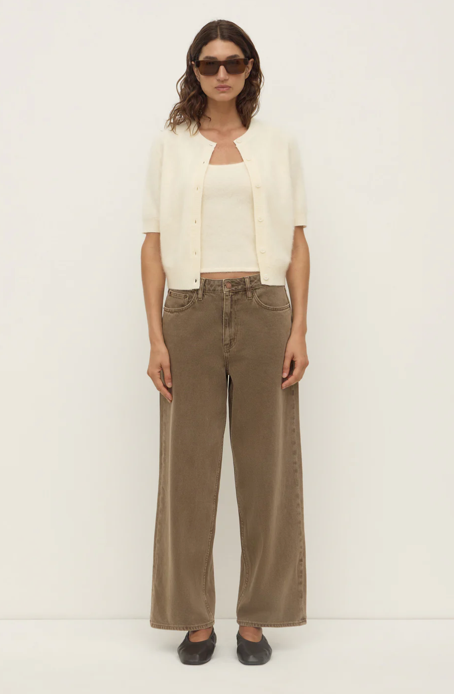 Assembly Label Carina Wool Short Sleeve Cardigan