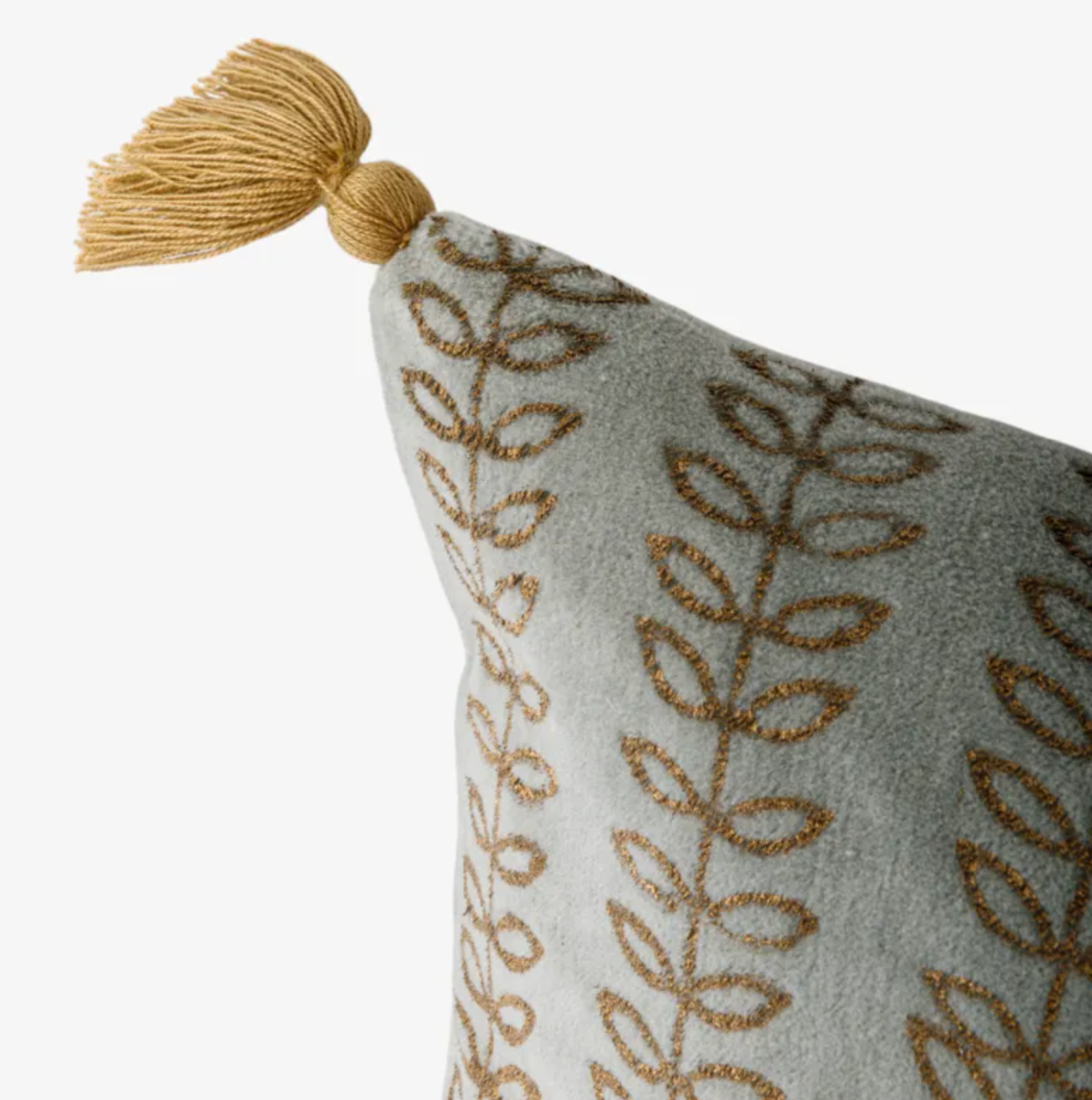 Leaf Handblock Velvet Cushion