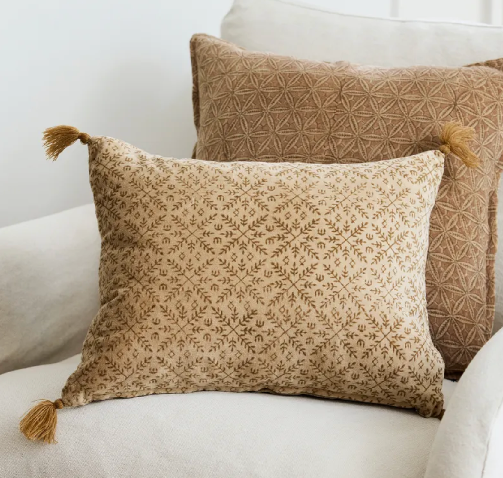 Jolie Handblock Velvet Cushion