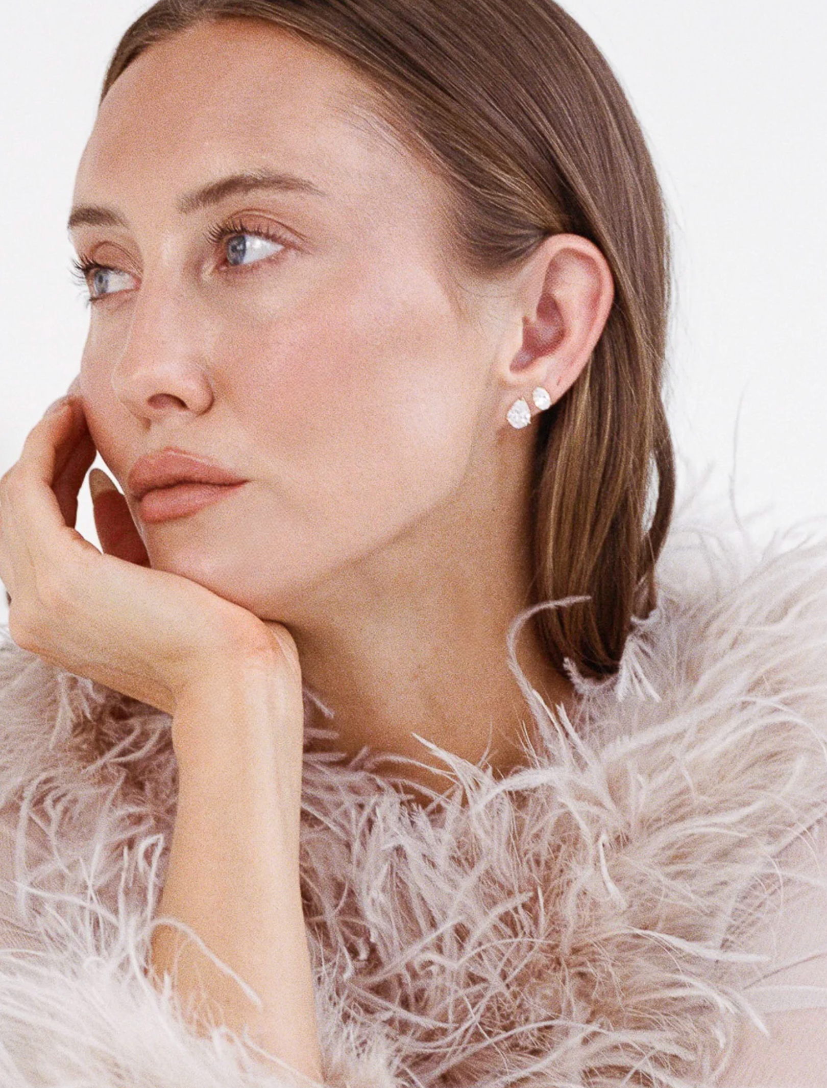 Porter Pear Stud 2CT Silver
