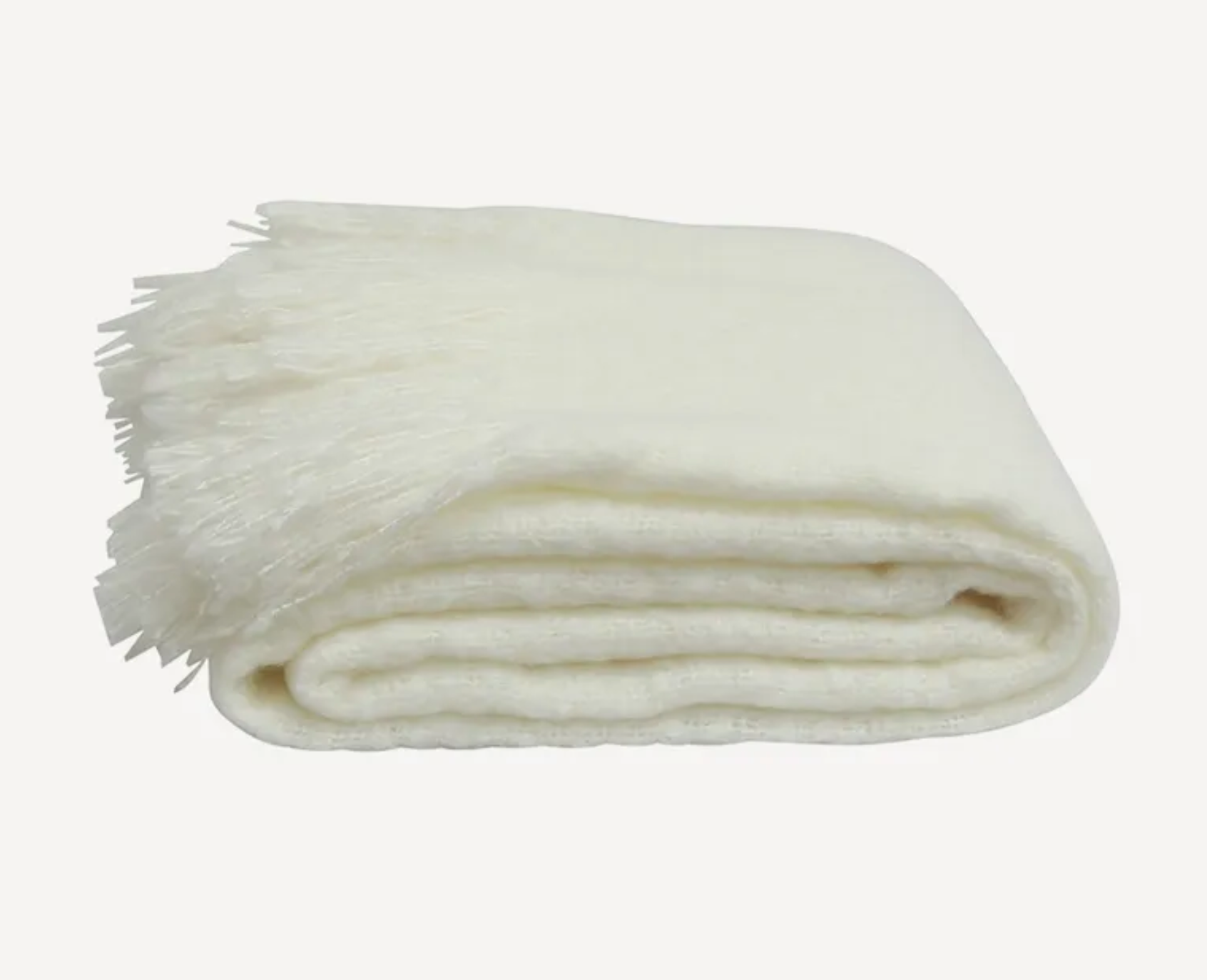 Tassel Throw Off White