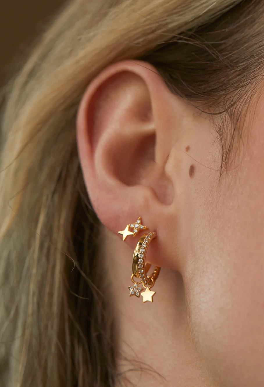 Estella Bartlett Duo Pave Star Hoops