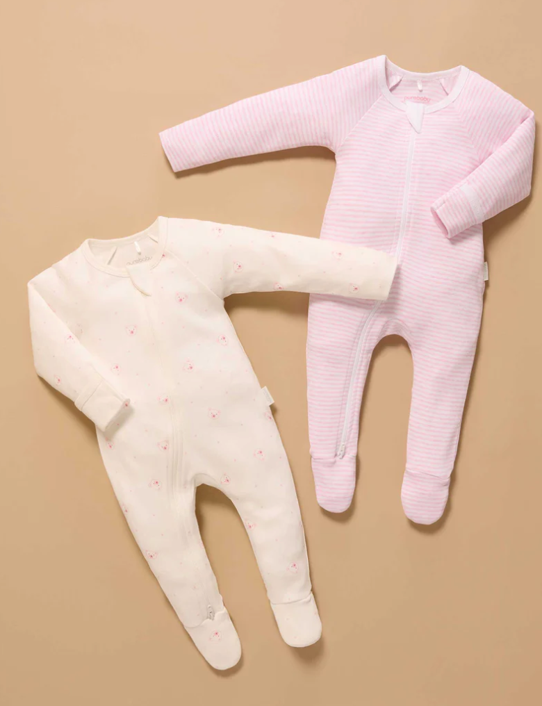 Purebaby 2 Pack Zip Growsuit