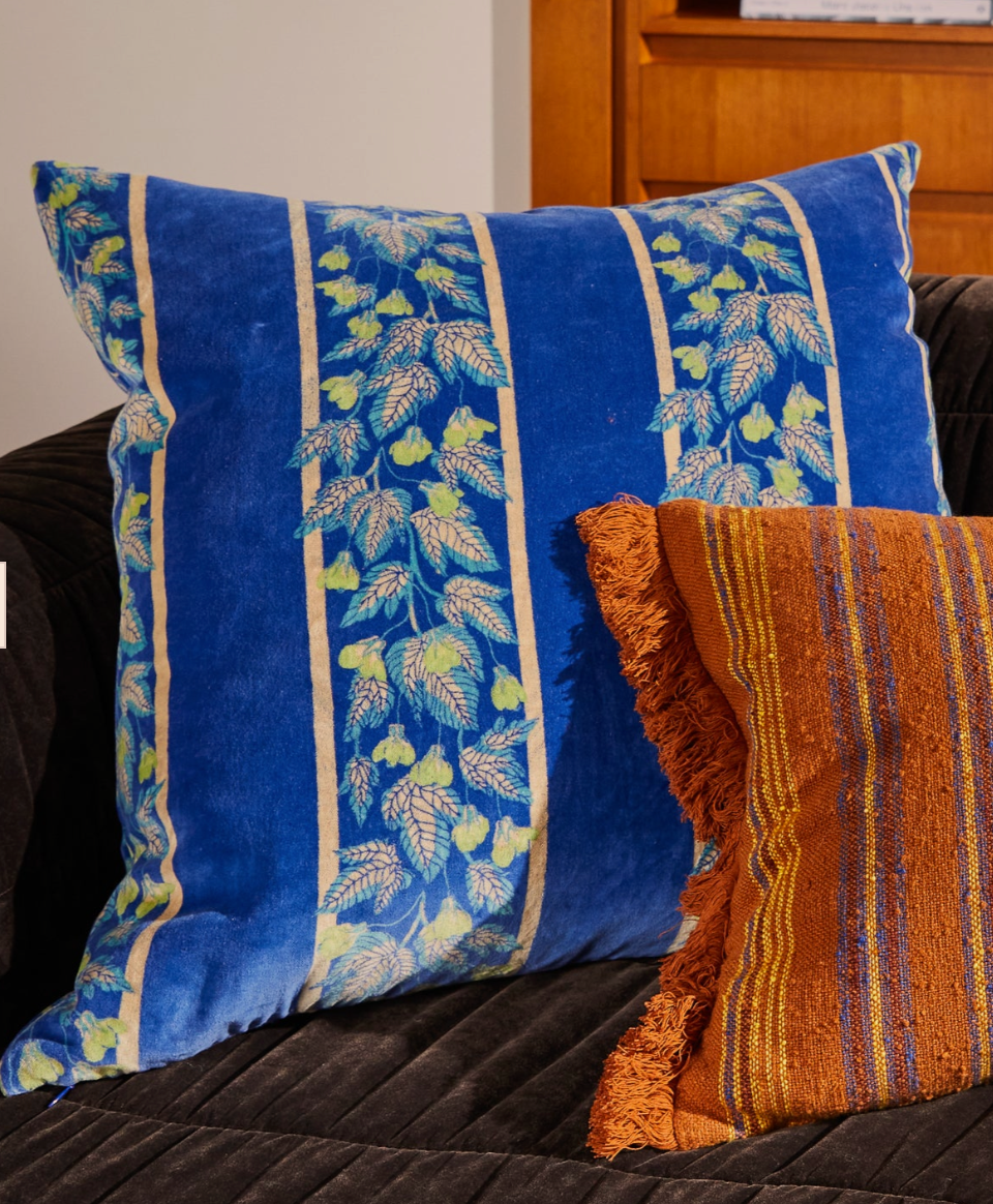 Sage X Clare Agata Velvet Cushion Ultramarine