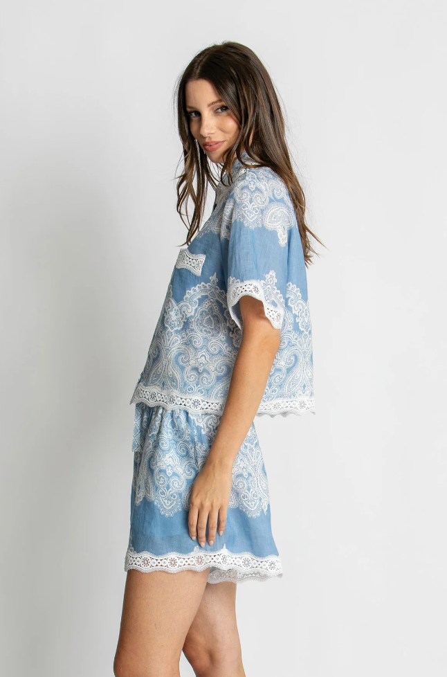 Kachel Nivina Lace Trim Shirt