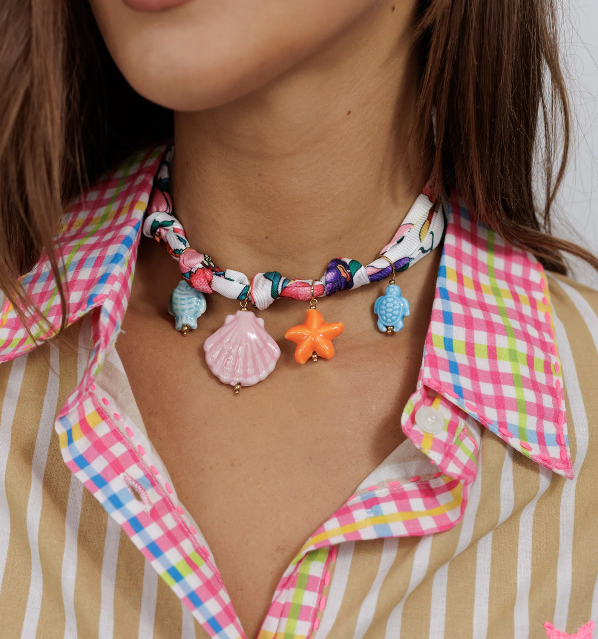 Fabric Charm Necklace