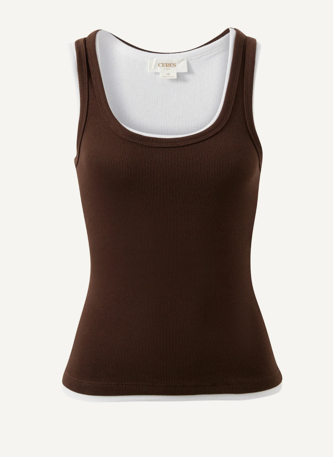 Ceres Life Skylar Layered Rib Tank