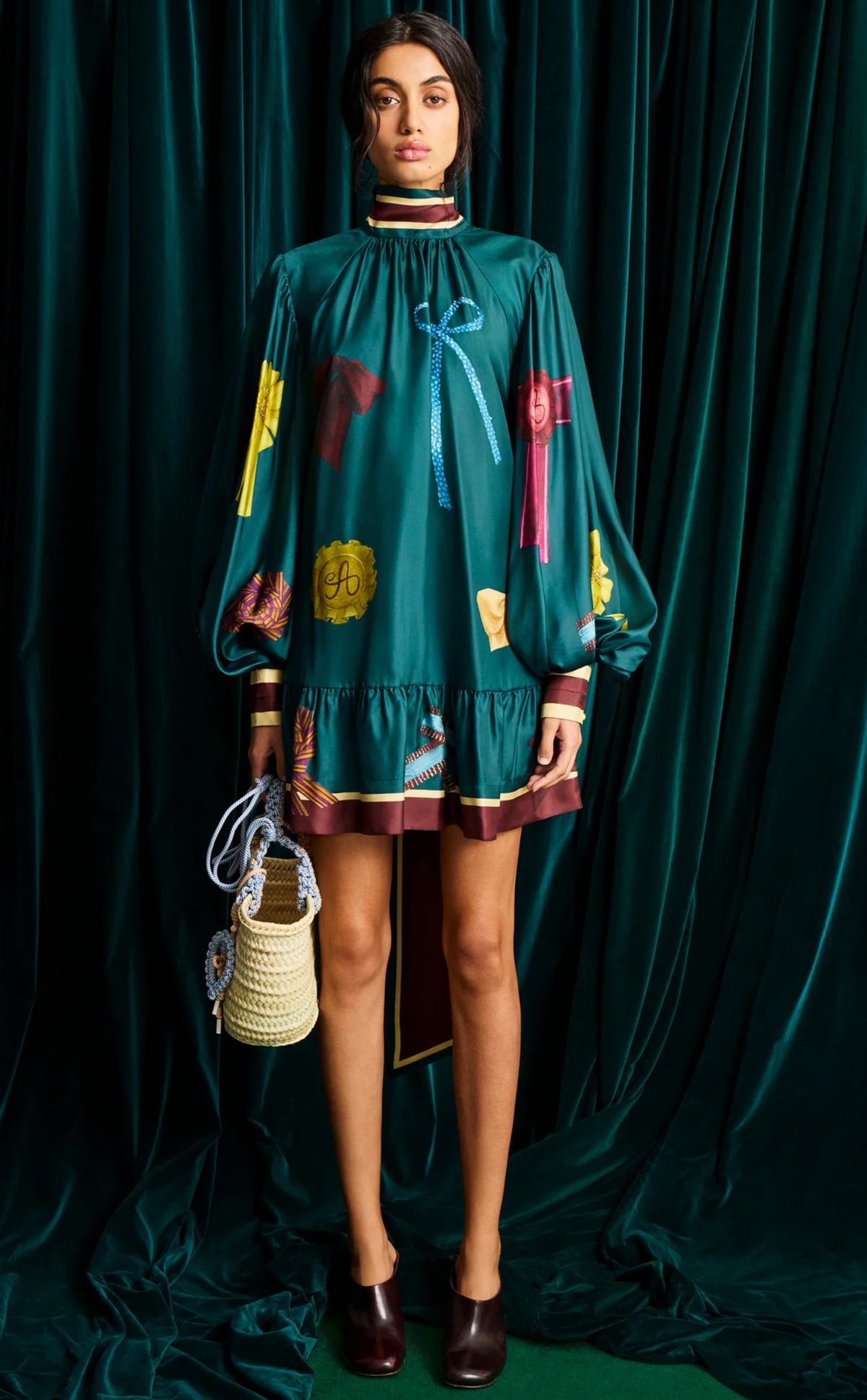 Alemais Rosette Silk Mini Dress