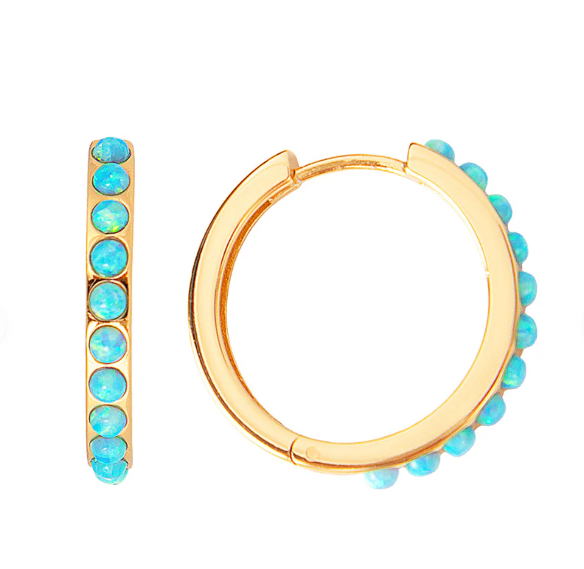 Fairley Blue Opal Crystal Maxi Hoops