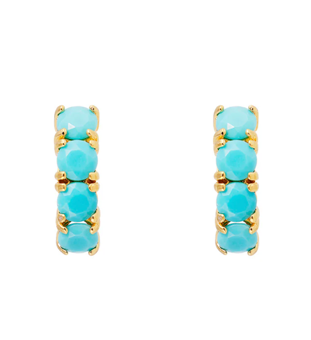 Fairley Turquoise Midi Hoops
