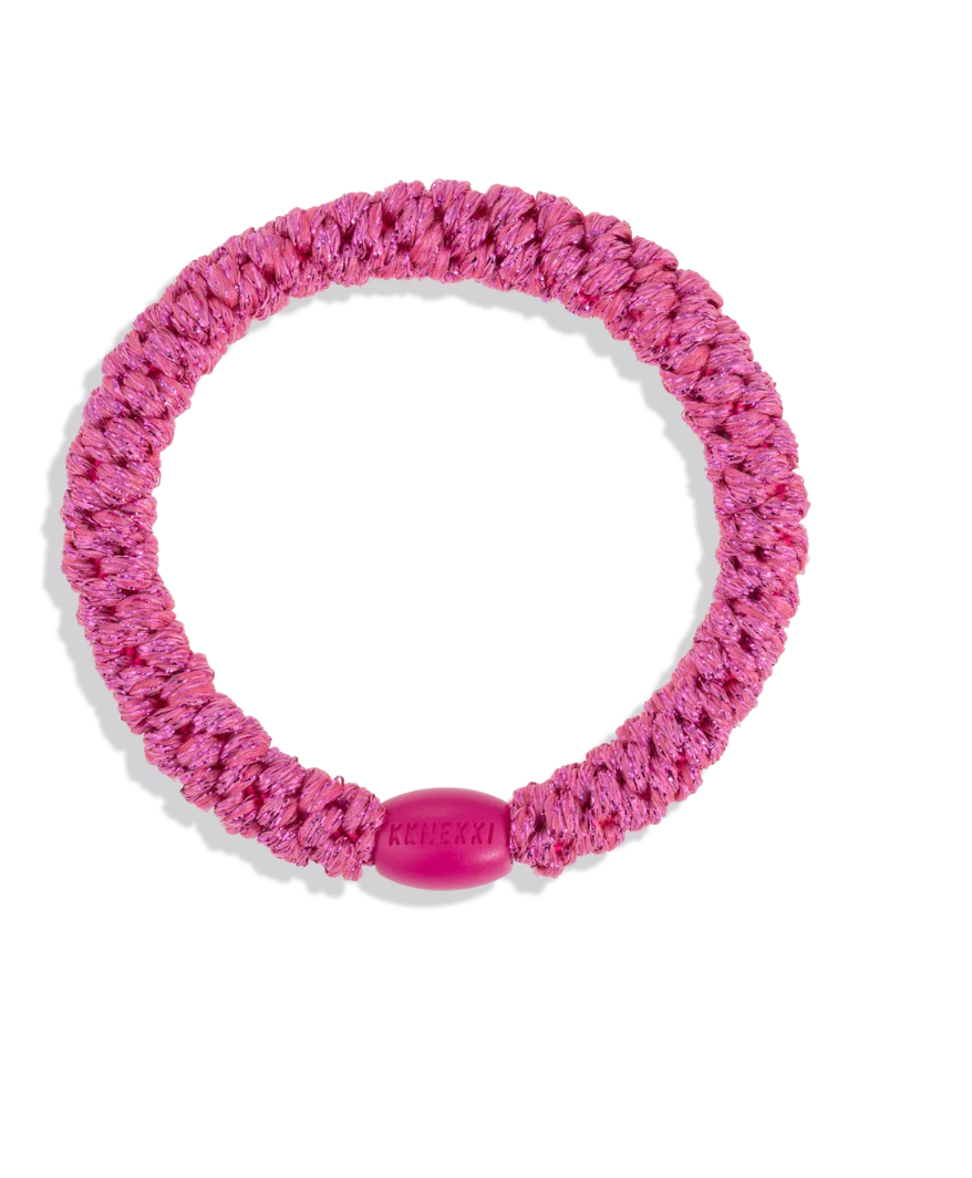 Kknekki Original Hair Tie Strong Pink Glitter