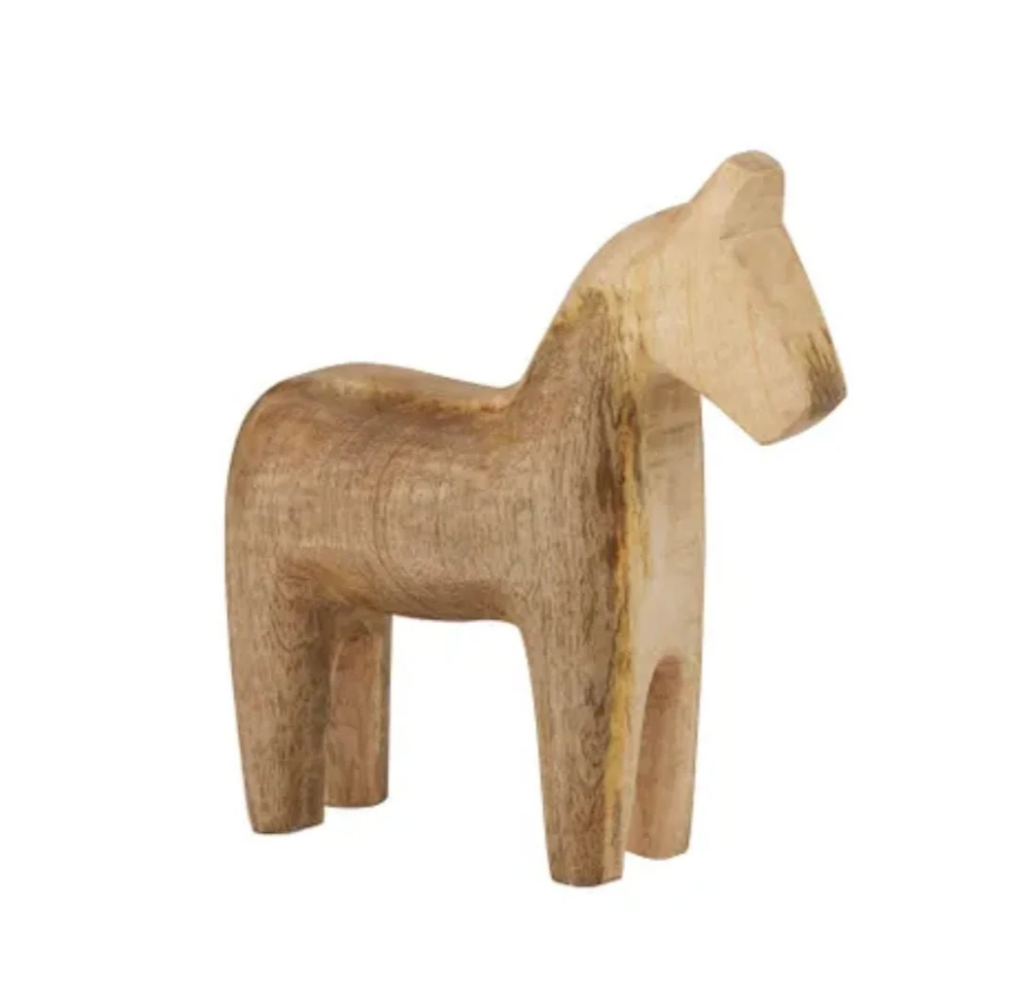 Rancho Wood Horse Sculpture Natural