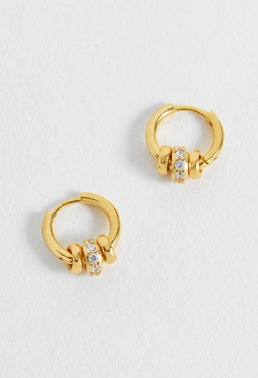 Estella Bartlett Triple Disc Cz Hoop Earrings