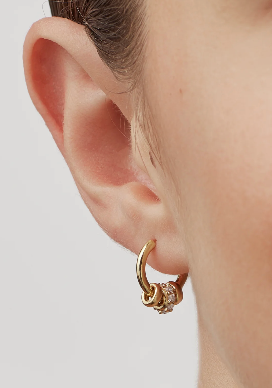 Estella Bartlett Triple Disc Cz Hoop Earrings