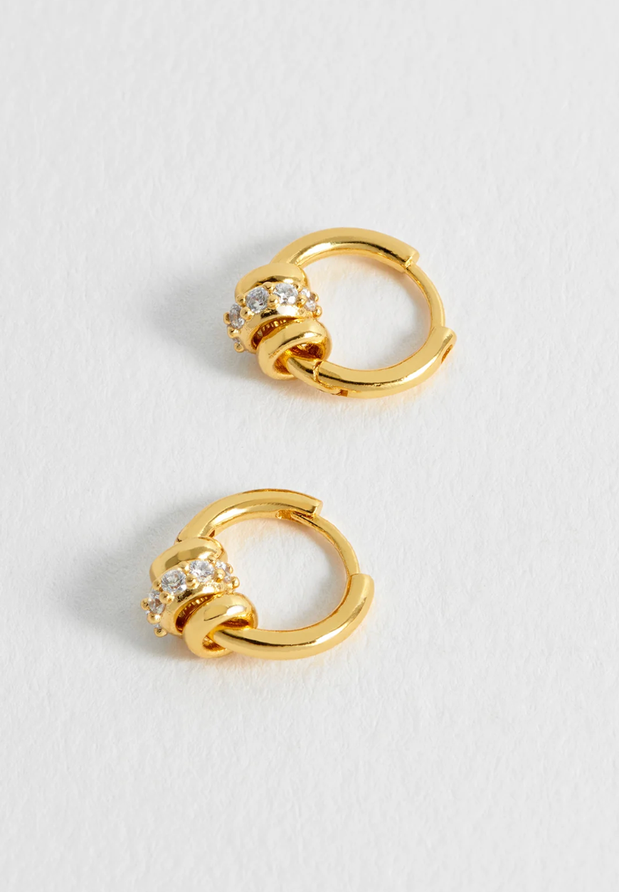 Estella Bartlett Triple Disc Cz Hoop Earrings