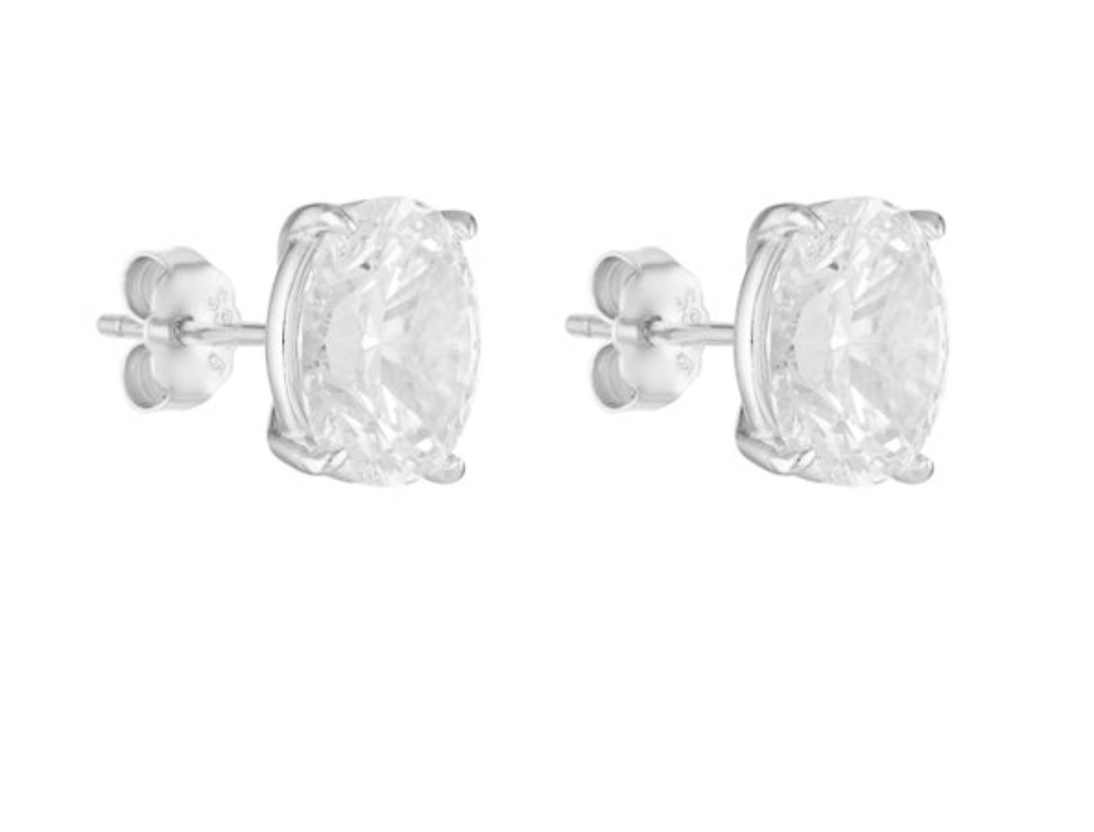 Porter Oval Studs 2CT Silver