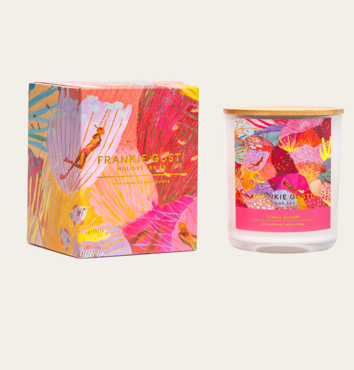 Frankie Gusti Holiday Series Candle Coral Bloom