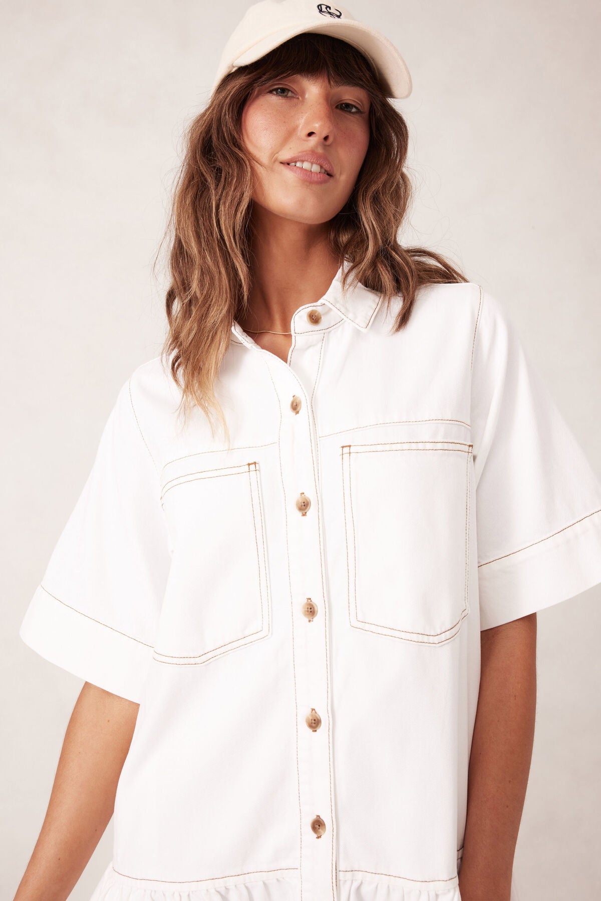 Ceres Tiered Pocket Shirt Dress