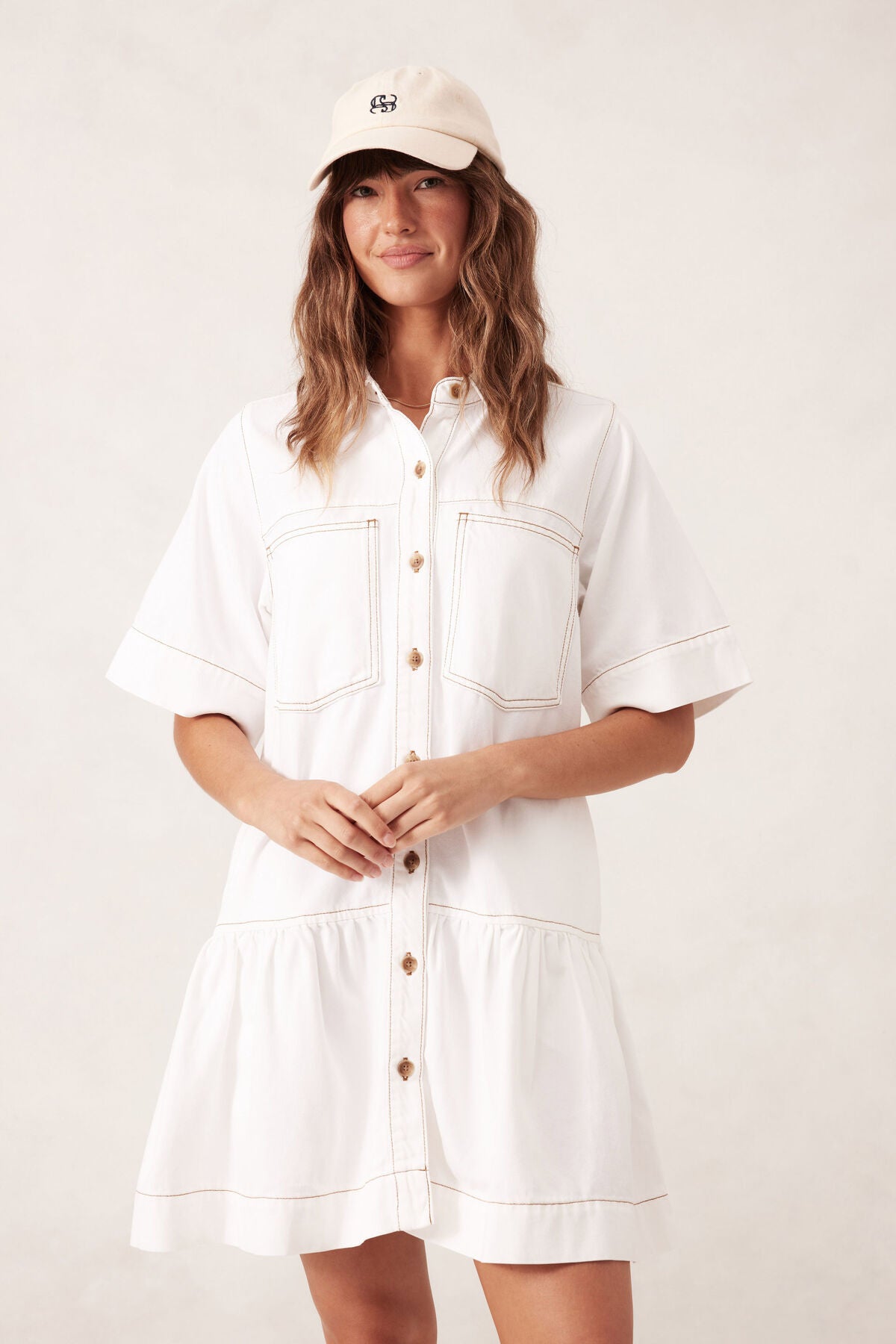 Ceres Tiered Pocket Shirt Dress